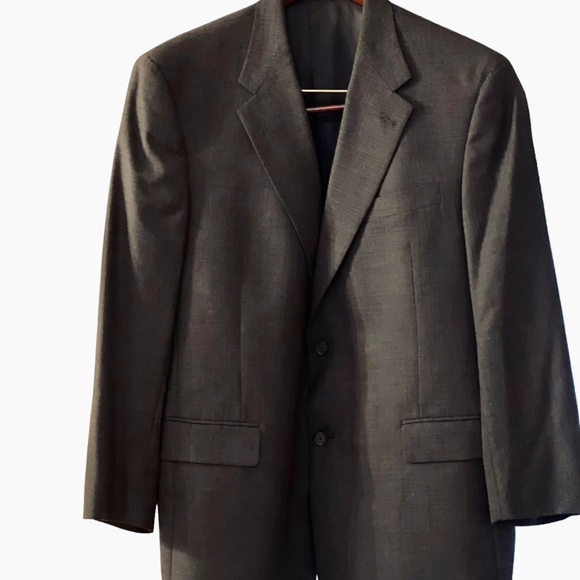 Hart Schaffner Marx Classic Suit Charcoal Grey Cuff/Pleated Pants 44R Drycleaned - Picture 13 of 16